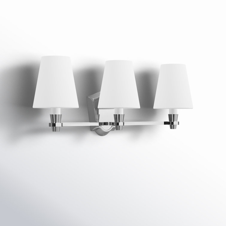 Polished Nickel 3-Light Vanity with Milk White Glass Shades