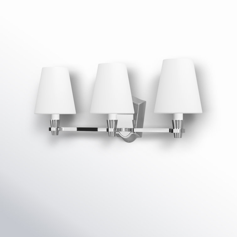 Polished Nickel 3-Light Vanity with Milk White Glass Shades