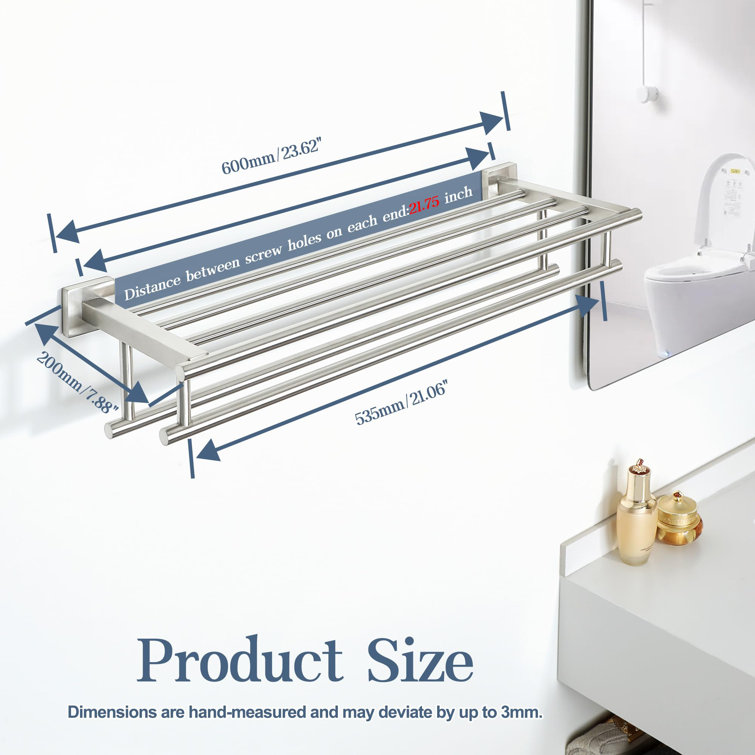 Brushed Nickel Stainless Steel Wall Mounted Double Towel Rack