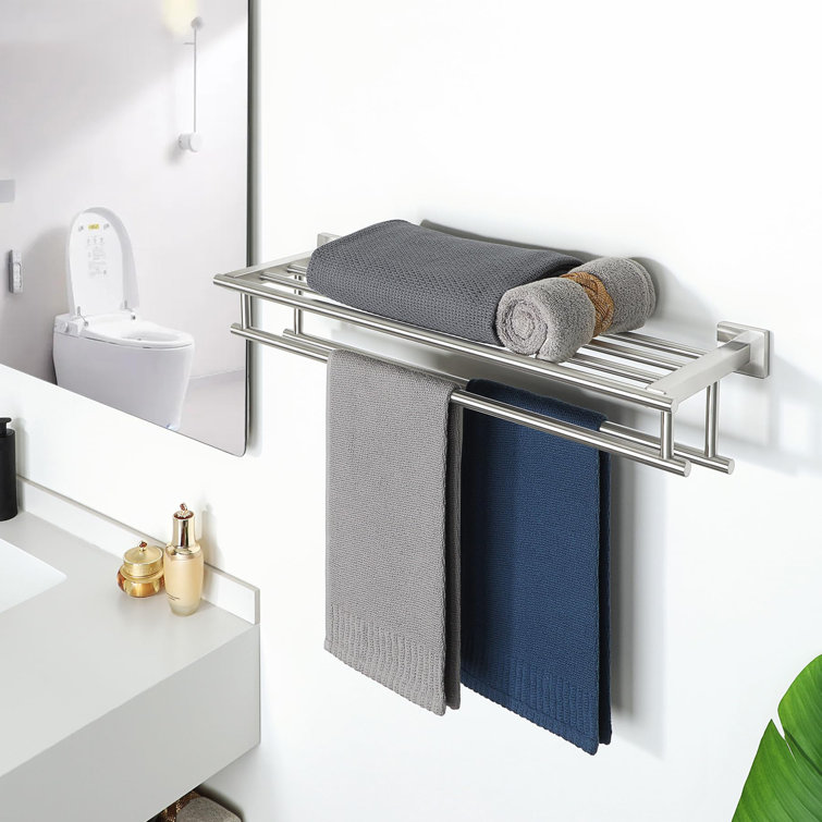 Brushed Nickel Stainless Steel Wall Mounted Double Towel Rack