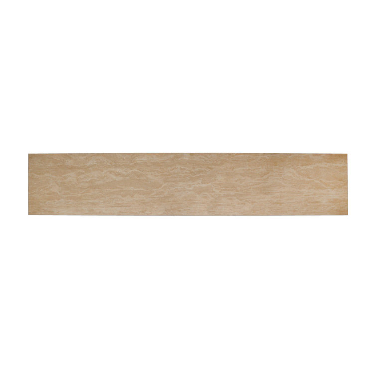 Natural Oak and Travertine Grand Sideboard with Elevated Base