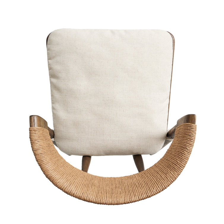 Drifted Oak Counter Stool with Cushion and Paper Rush Back