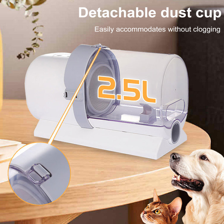 White Pet Grooming Vacuum Kit with 2.5L Dust Cup