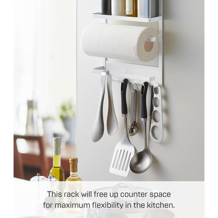 FridgeMate Magnetic White Steel Kitchen Organizer Rack