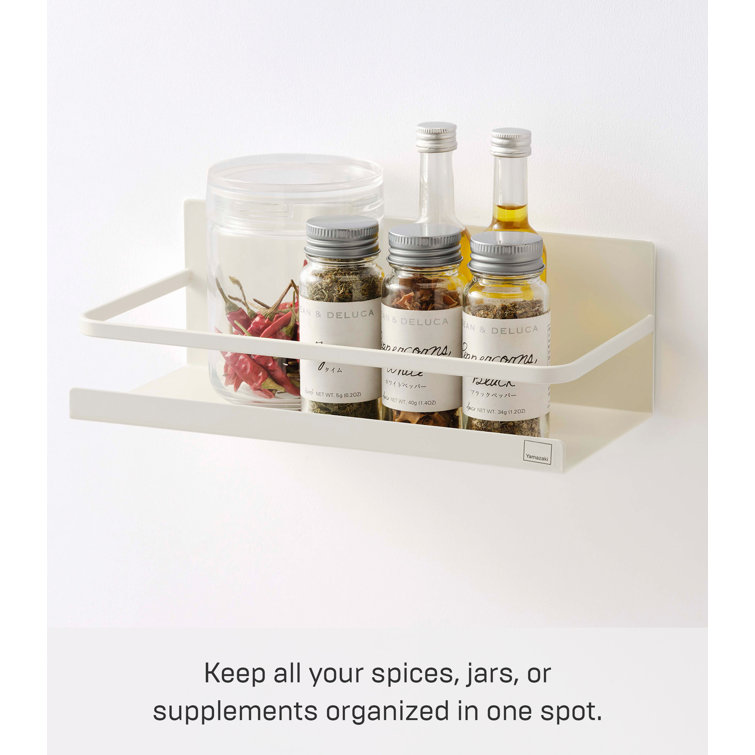 White Steel Magnetic Spice Rack Organizer