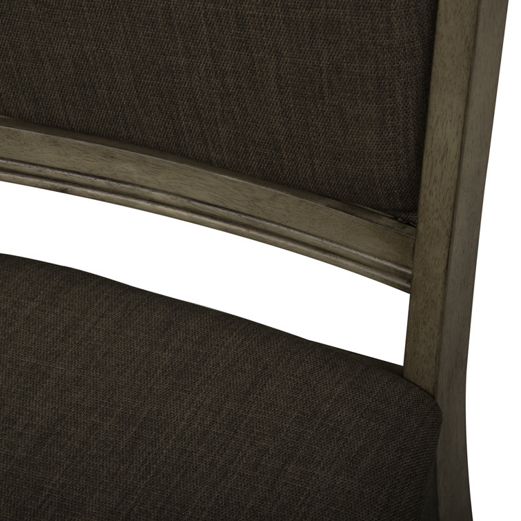 Sandstone Finish Drop Leaf Dining Table Set with Brown Tweed Upholstered Chairs