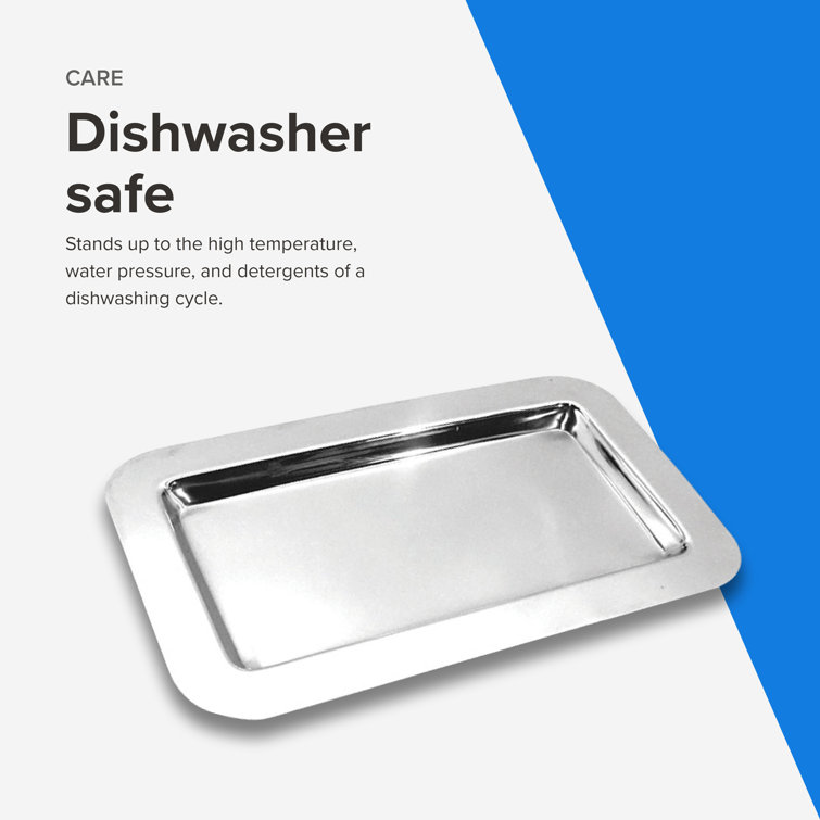 Stainless Steel Rectangular Mirror Finish Serving Tray