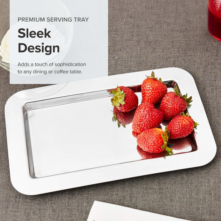 Stainless Steel Rectangular Mirror Finish Serving Tray