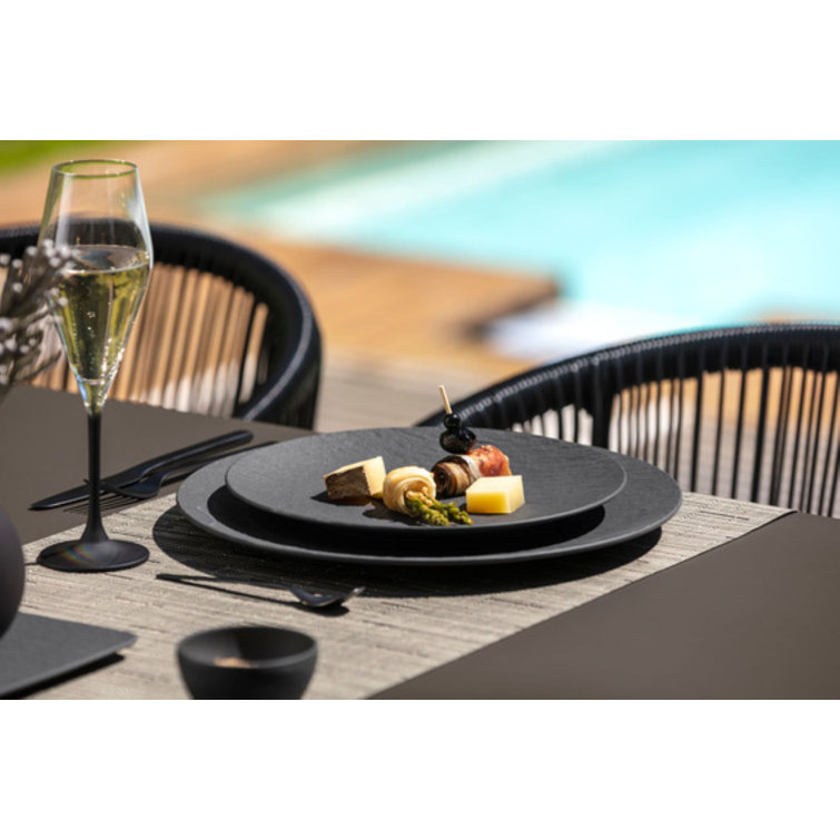 Black Porcelain 12-Piece Round Dinnerware Set