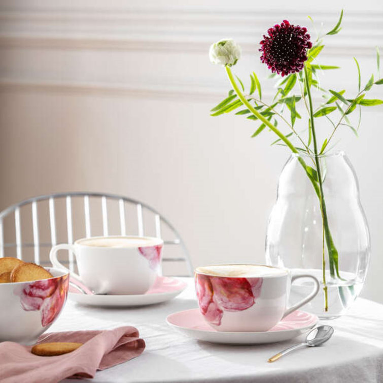 Pink Porcelain Floral Coffee Saucer