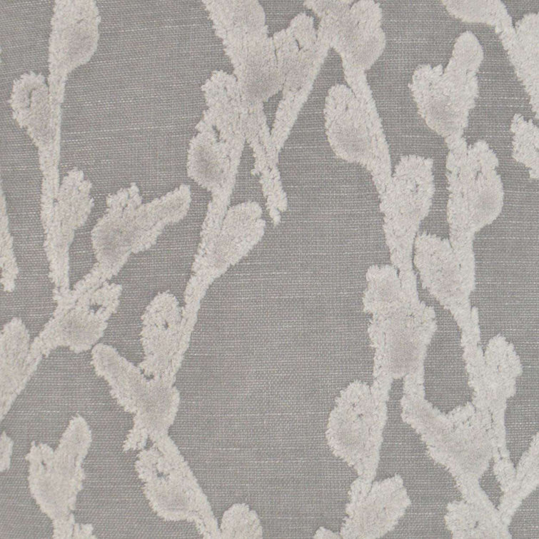 Silver and Gray Cotton Blend Floral Decorative Throw Pillow