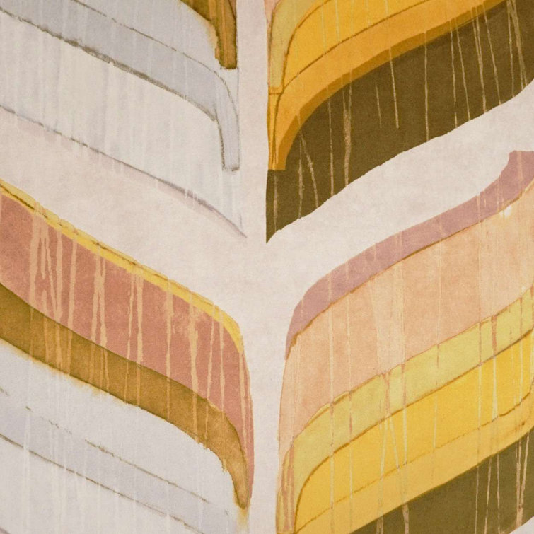 Uriel 24" Square Yellow Geometric Watercolor Throw Pillow