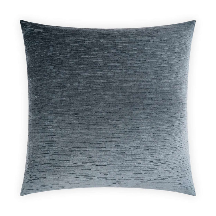 Gardenia Blue and Cream Textured Square Throw Pillow 24x24