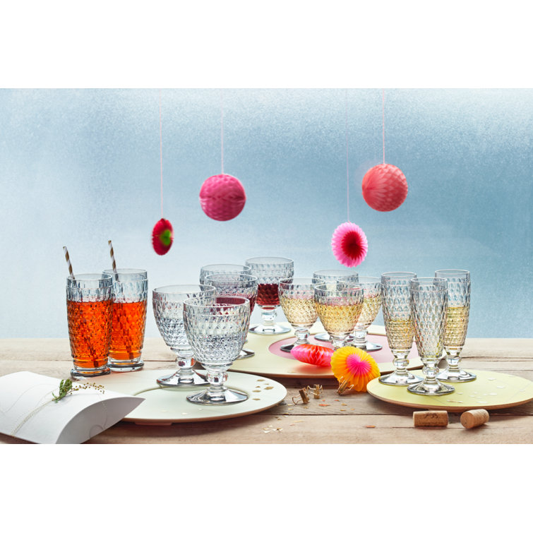 Villeroy & Boch Boston Red Crystal Double Old-Fashioned Glasses Set of 4
