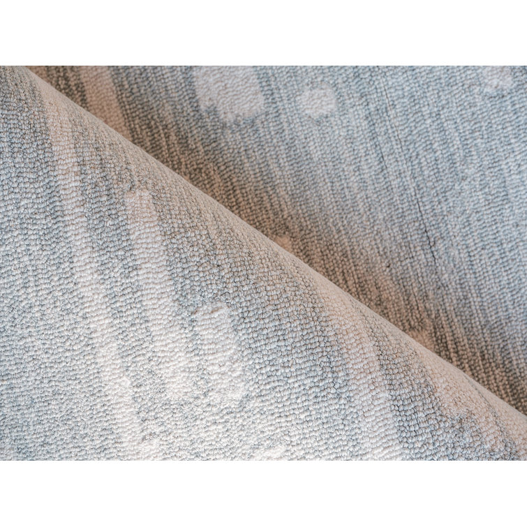 Ivory and Light Gray Hand-Tufted Wool Rectangular Area Rug