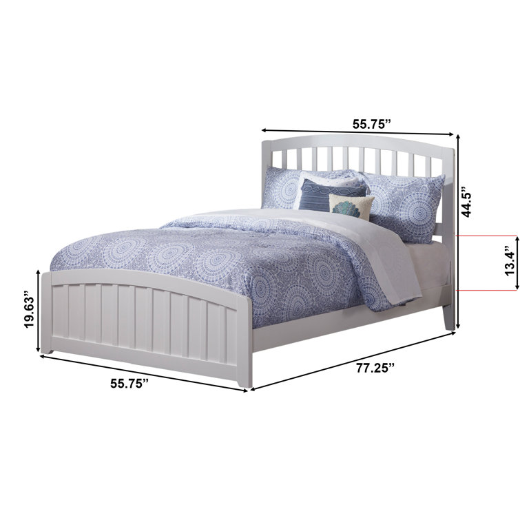Richmond White Queen Wood Platform Bed with Slats