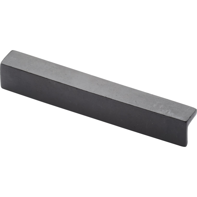 Modern Dark Bronze Finger Cabinet Pull with Mounting Hardware