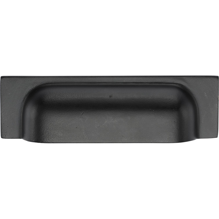 Ashley Norton Black Distressed Metal Cup Pull with Mounting Hardware