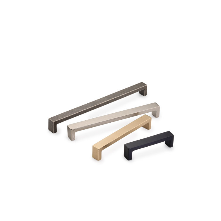 Ashley Norton Wide Black Modern Cabinet Pull with Mounting Hardware