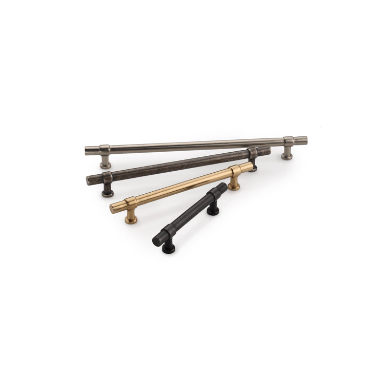 Modern Black Solid Bronze Bar Cabinet Pull with Mounting Hardware