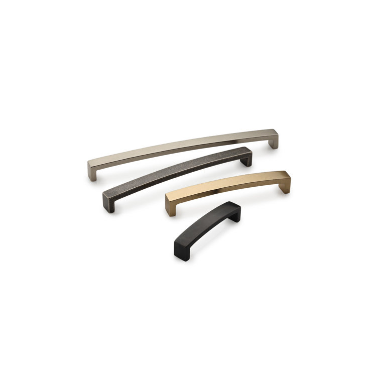 Modern Black Distressed Metal Cabinet Pull with Mounting Hardware