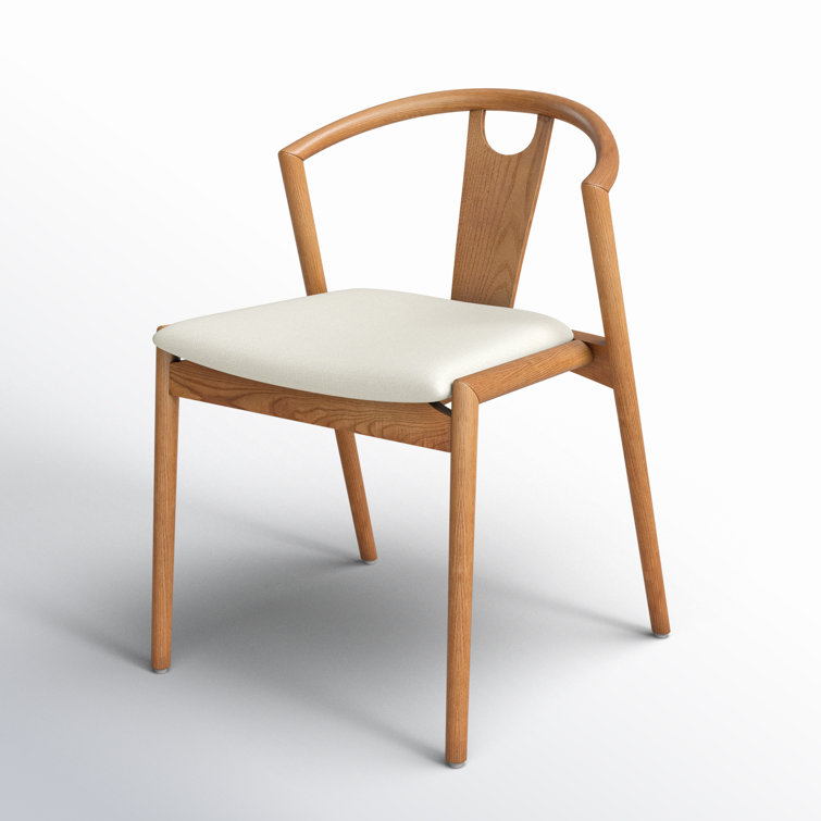 Natural Walnut Upholstered Slat Back Side Chair
