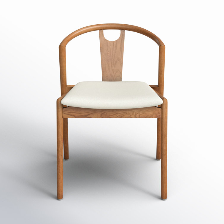 Natural Walnut Upholstered Slat Back Side Chair