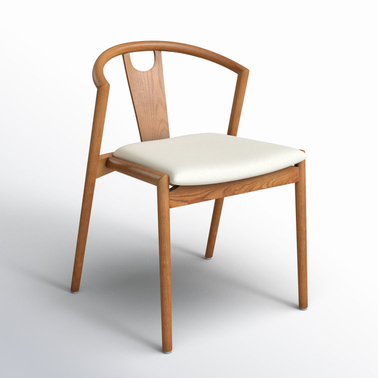 Natural Walnut Upholstered Slat Back Side Chair
