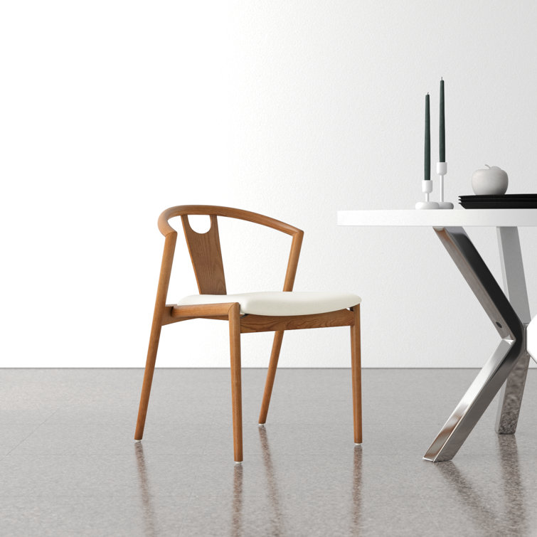 Natural Walnut Upholstered Slat Back Side Chair