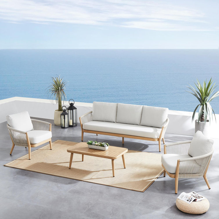 Turin 5-Person Light Brown Rope Outdoor Seating Set