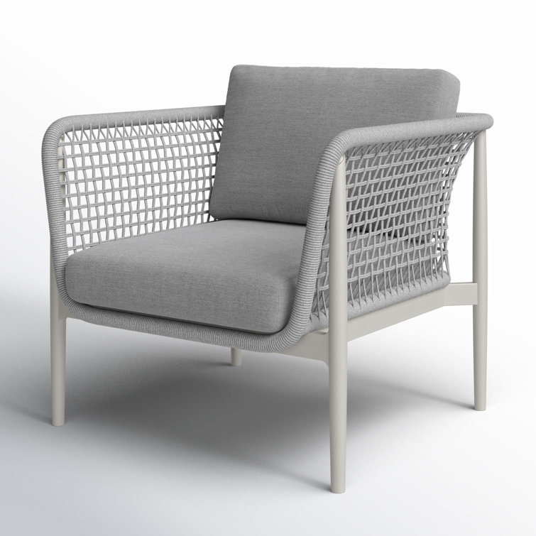 Gray Metal Armchair with Removable Cushions