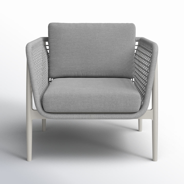 Gray Metal Armchair with Removable Cushions