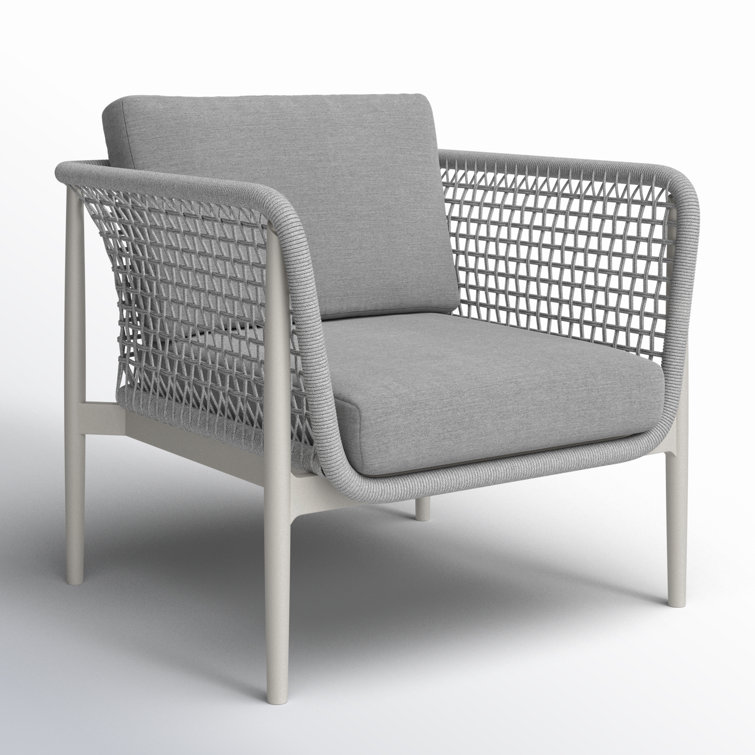 Gray Metal Armchair with Removable Cushions