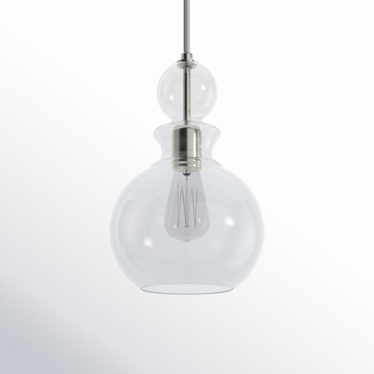 Staunton Brushed Nickel Pendant Light with Clear Glass Shade