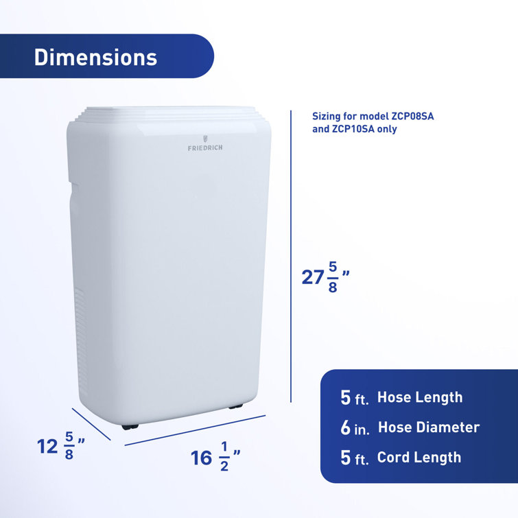 Friedrich 8500 BTU White Portable Air Conditioner with Wi-Fi