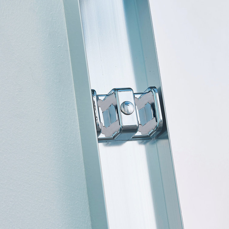 Chrome Aluminum Double Sliding Shower Door with Clear Tempered Glass
