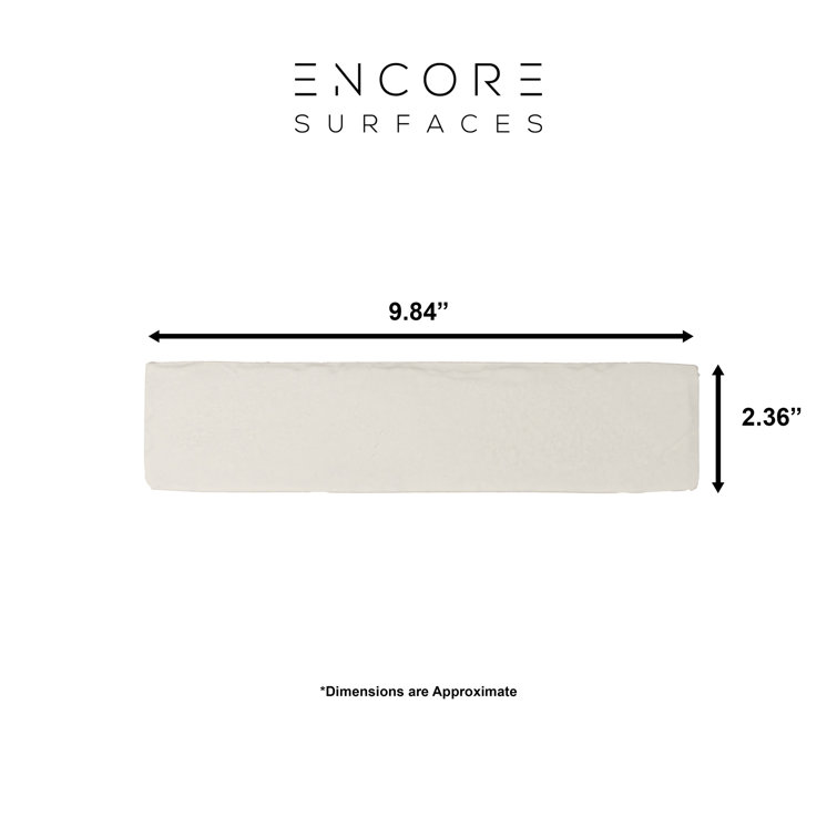 Tribeca White Porcelain Brick Look Wall Tile, 2" x 10"