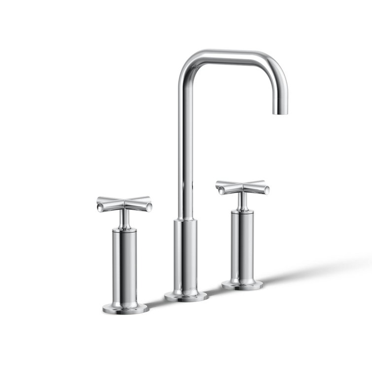 Purist High Gooseneck Chrome Faucet with Cross Handles