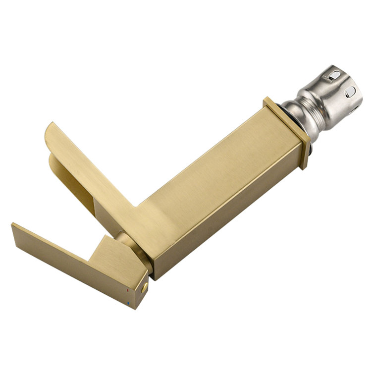 Brushed Gold Stainless Steel Single Handle Waterfall Faucet