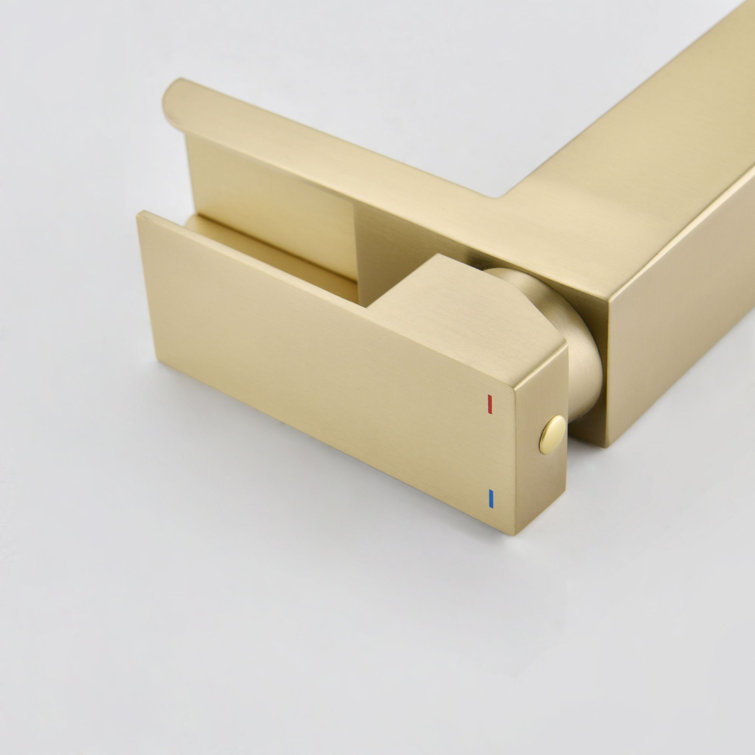 Brushed Gold Stainless Steel Single Handle Waterfall Faucet