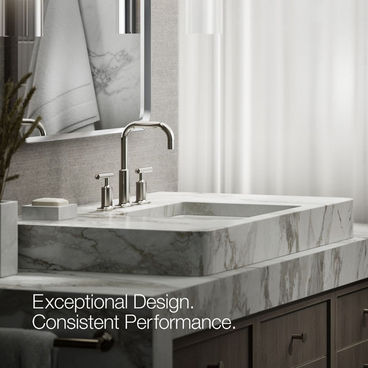 Purist Polished Nickel 8" Widespread Lavatory Faucet with Low Lever Handles