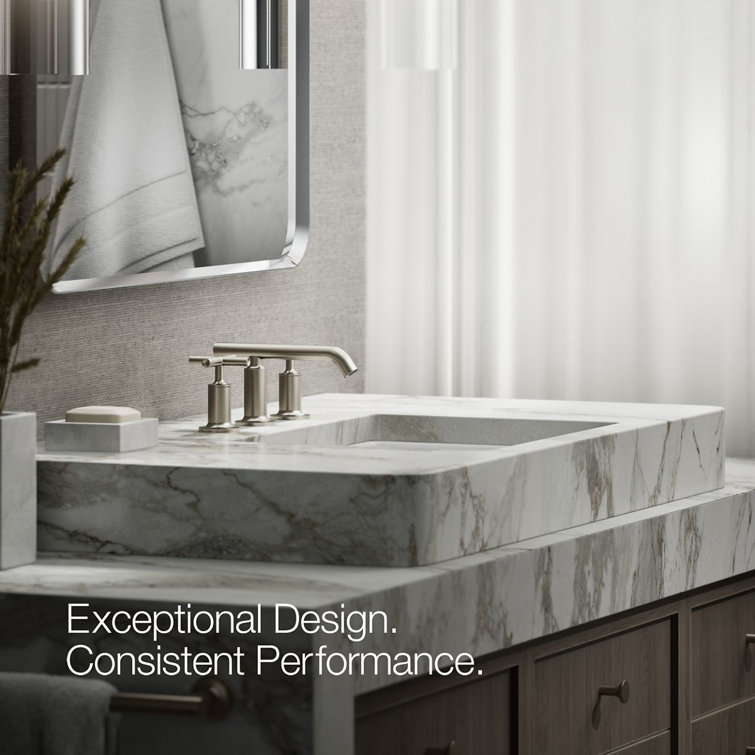 Elegant Purist Brushed Nickel Dual-Handle Bathroom Faucet