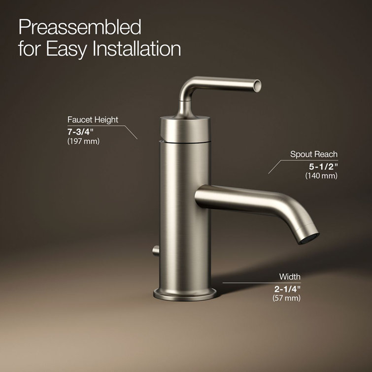 Vibrant Brushed Nickel Single Hole Bathroom Faucet