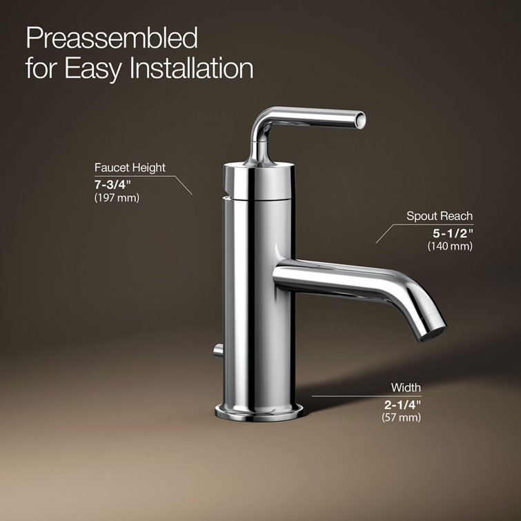 Polished Chrome Single-Handle Bathroom Sink Faucet