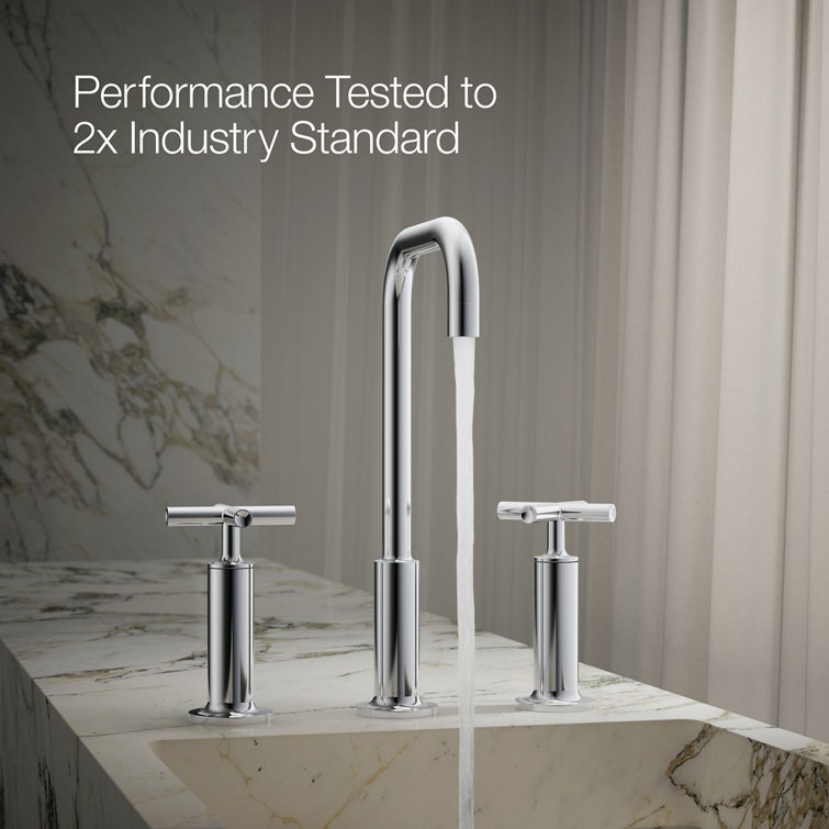 Purist High Gooseneck Chrome Faucet with Cross Handles