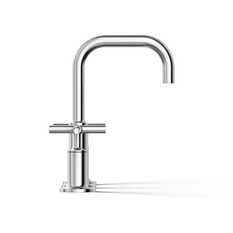 Elegant Polished Chrome 8" Widespread High Arc Bathroom Faucet