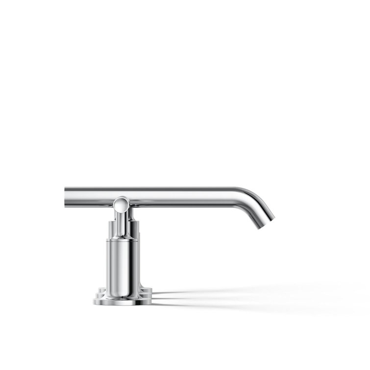 Purist 8" Polished Chrome Widespread Bathroom Faucet with Drain