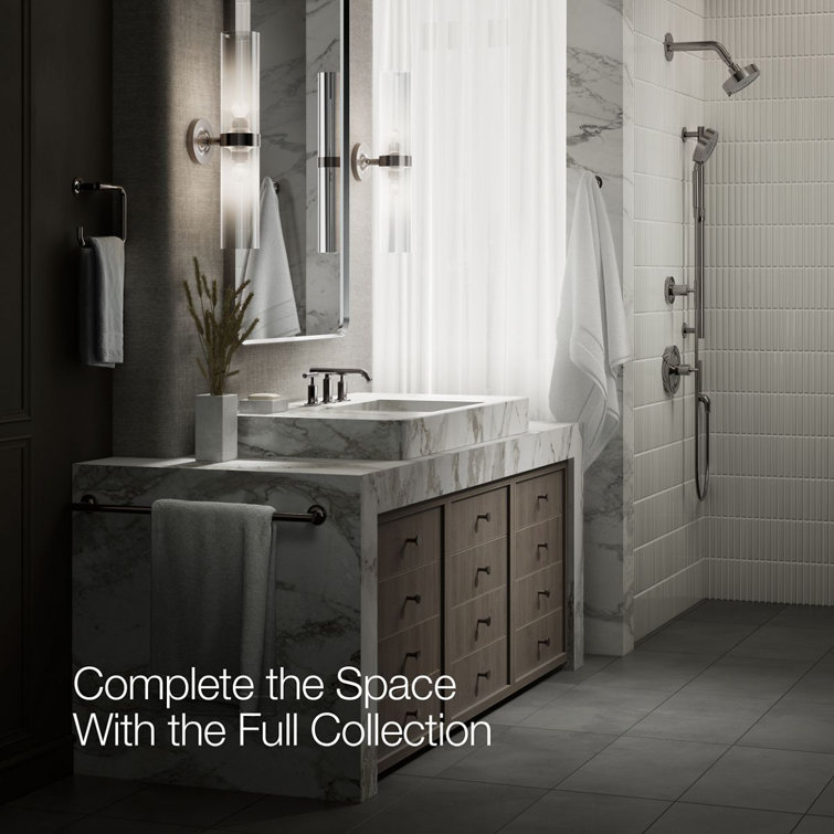 Elegant Purist 8" Widespread Nickel Bathroom Faucet with Low Cross Handles