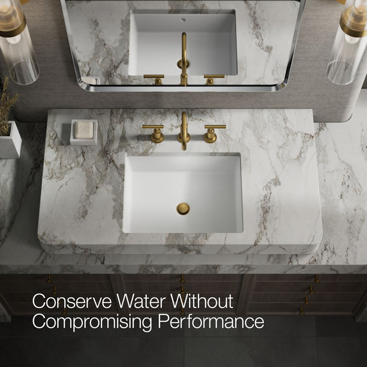 Vibrant Brushed Moderne Brass Widespread Bathroom Faucet