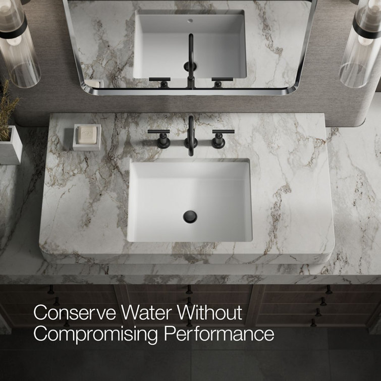 Matte Black 8.5" Ultra-Glide Ceramic Widespread Bathroom Faucet